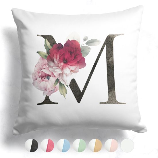 Two-Tone Monogram Pillow - M