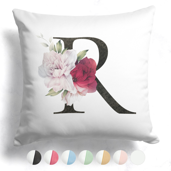 Two-Tone Monogram Pillow - R