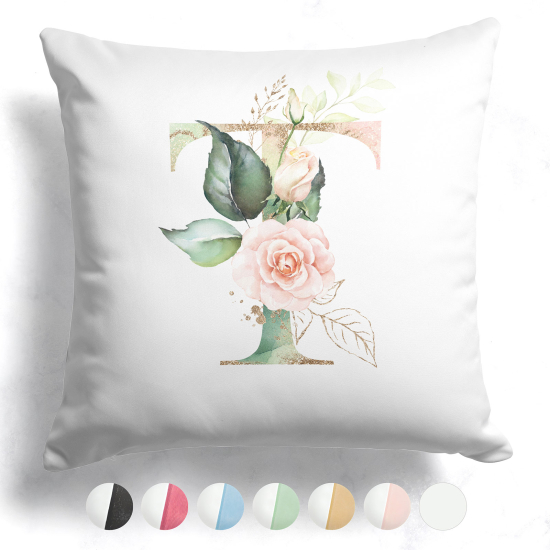 Two-Tone Monogram Pillow - T