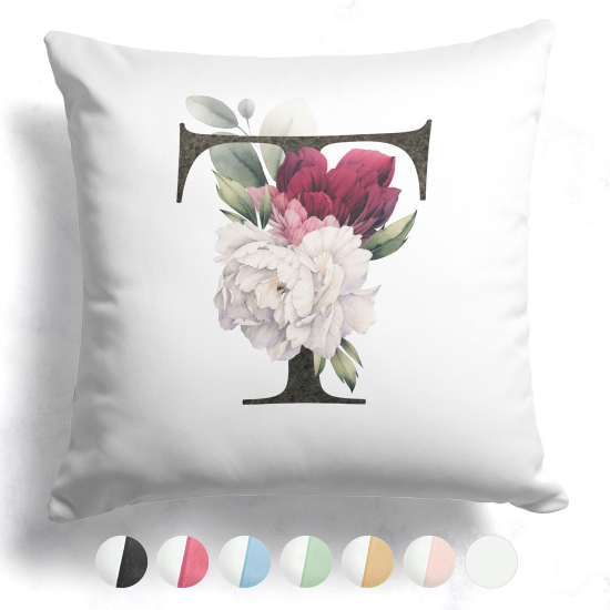 Two-Tone Monogram Pillow - T