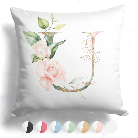 Two-Tone Monogram Pillow - U