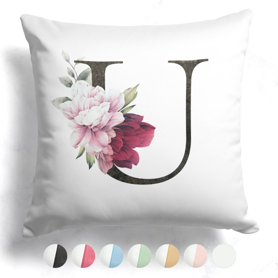 Two-Tone Monogram Pillow - U