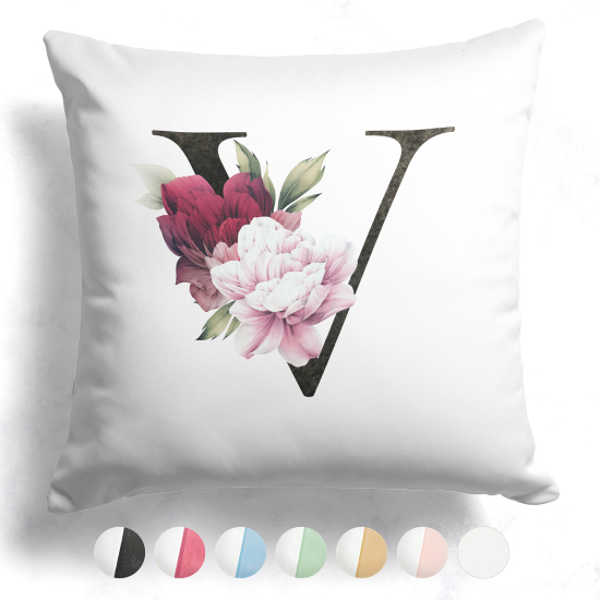 Two-Tone Monogram Pillow - V