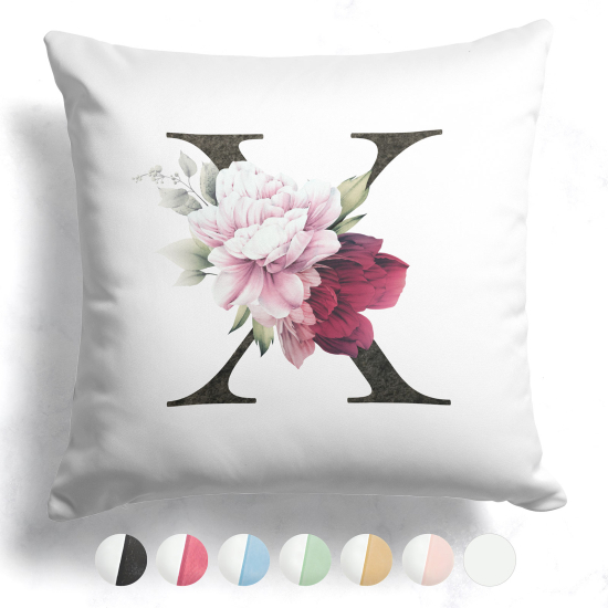 Two-Tone Monogram Pillow - X