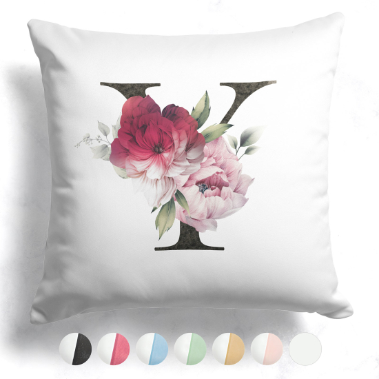 Two-Tone Monogram Pillow - Y