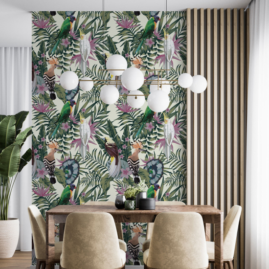 Wall Mural - Wallpaper - Flowers Birds