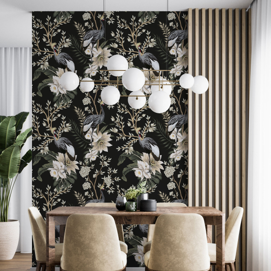 Wall Mural - Wallpaper - Flowers Birds