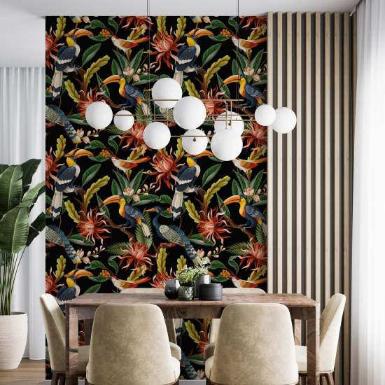 Wall Mural - Wallpaper - Flowers Birds