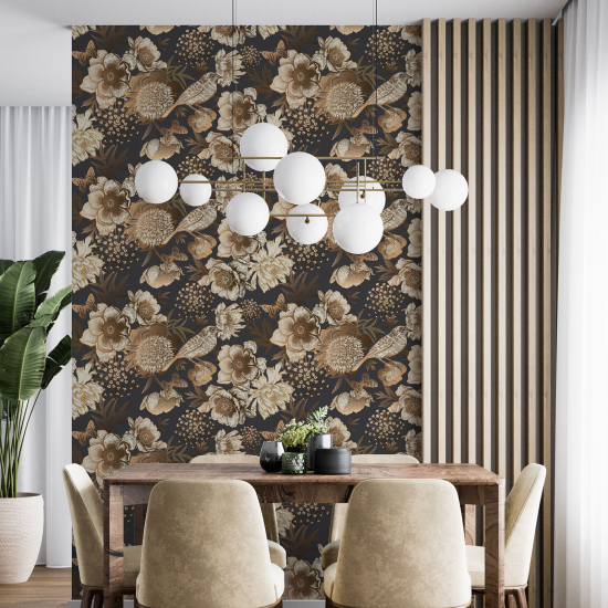 Wall Mural - Wallpaper - Flowers Birds