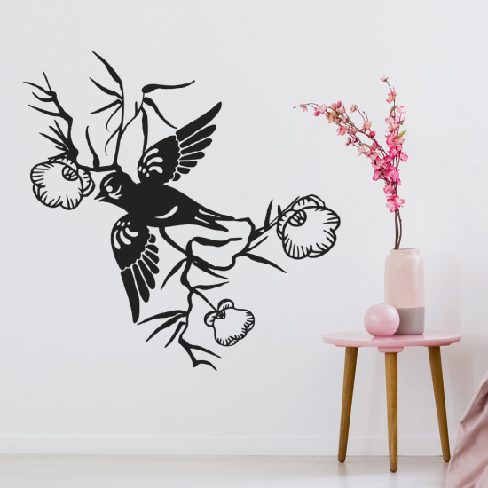 Wall Sticker - Bird Flowers