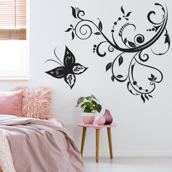 Wall Sticker - Butterfly Flowers