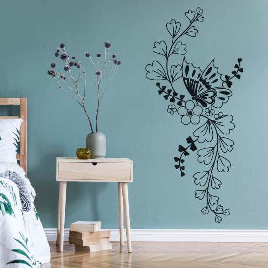 Wall Sticker - Butterfly Flowers