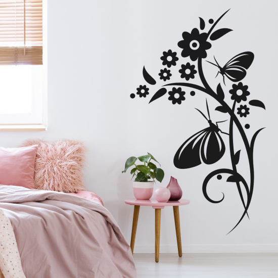 Wall Sticker - Butterfly Flowers