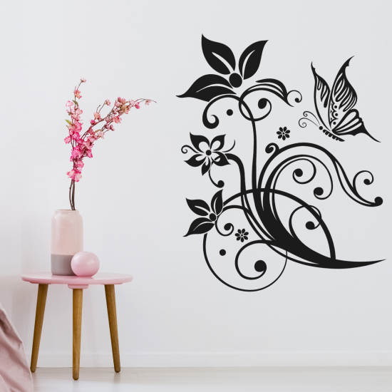 Wall Sticker - Butterfly Flowers