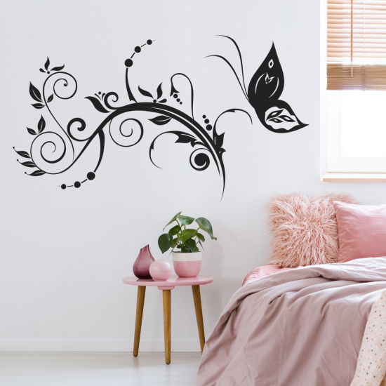 Wall Sticker - Butterfly Flowers