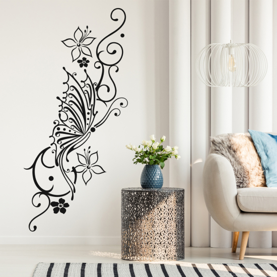 Wall Sticker - Butterfly Flowers