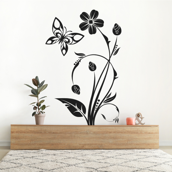 Wall Sticker - Butterfly Flowers