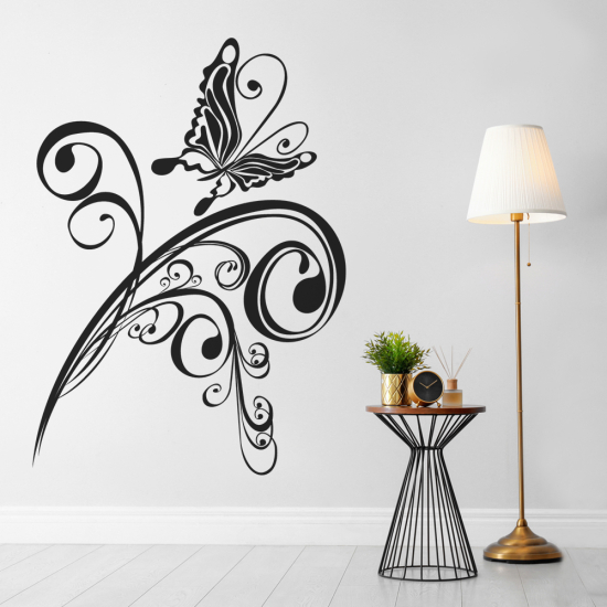 Wall Sticker - Butterfly Flowers