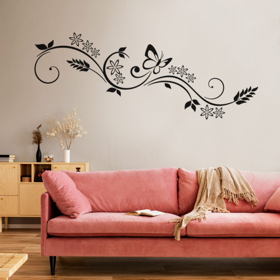 Wall Sticker - Butterfly Flowers