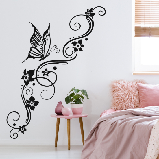 Wall Sticker - Butterfly Flowers