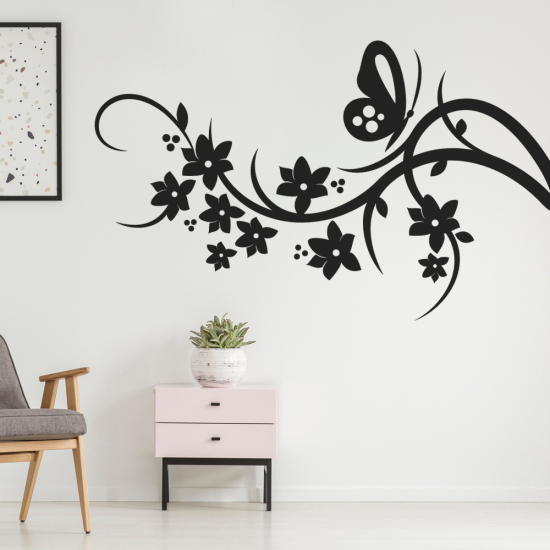 Wall Sticker - Butterfly Flowers