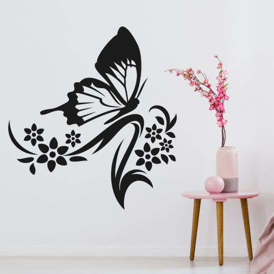 Wall Sticker - Butterfly Flowers