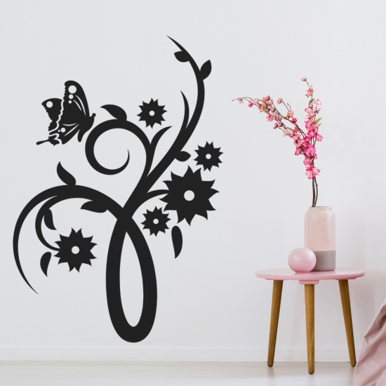 Wall Sticker - Flowers Butterflies