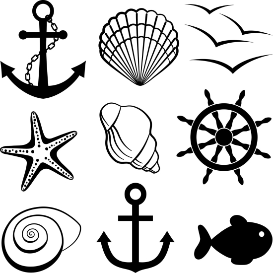 Wall Sticker - Marine kit 9 pieces