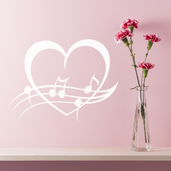 Wall Sticker - Musical Staff Heart