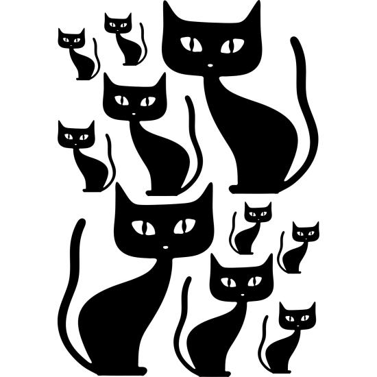 Wall Sticker - Set Of 10 Cats