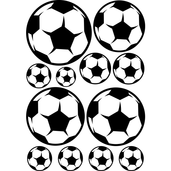 Wall Sticker - Set Of 12 Soccer Balls