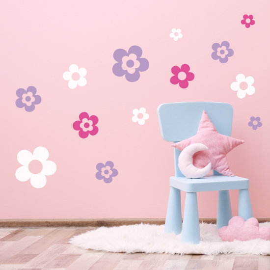 Wall Sticker - Set Of 13 Flowers