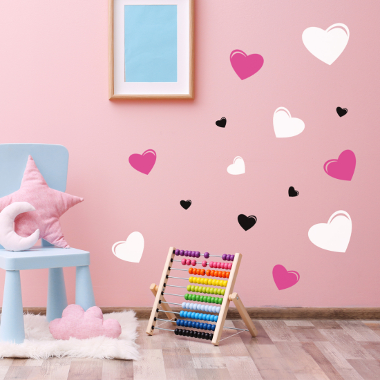 Wall Sticker - Set Of 14 Hearts