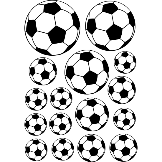 Wall Sticker - Set Of 16 Soccer Balls