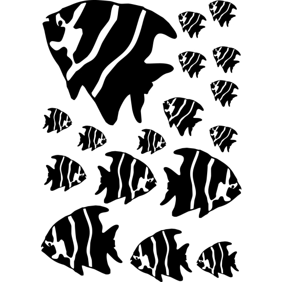 Wall Sticker - Set Of 17 Fish