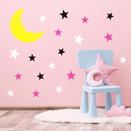 Wall Sticker - Set Of 18 Stars Moon