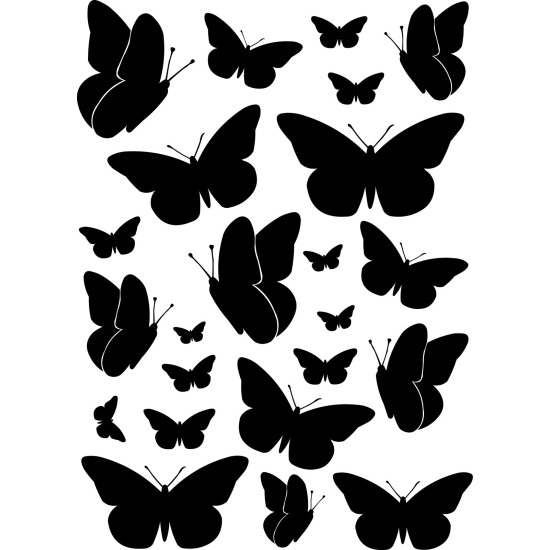 Wall Sticker - Set Of 23 Butterflies