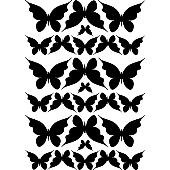 Wall Sticker - Set Of 27 Butterflies