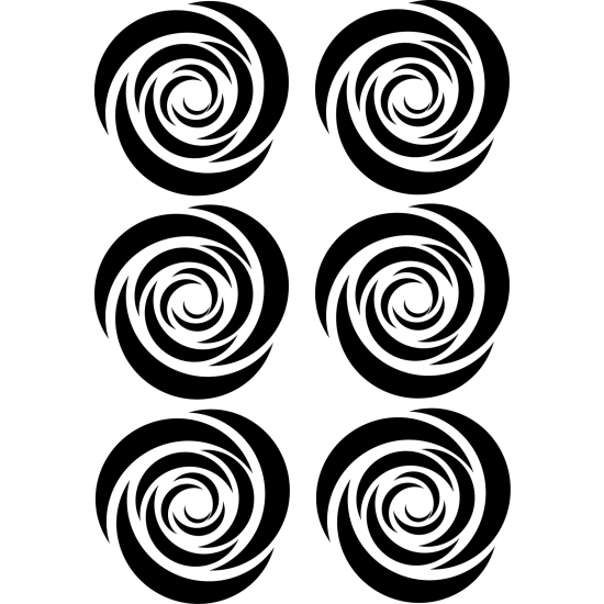 Wall Sticker - Set Of 6 Spirals