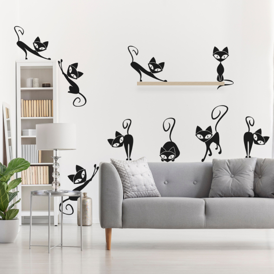 Wall Sticker - Set Of 9 Cats