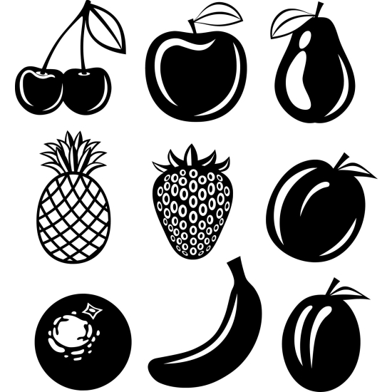 Wall Sticker - Set Of 9 Fruits