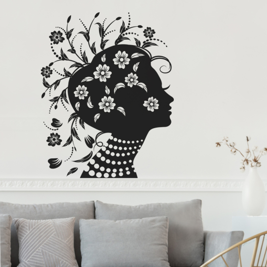 Wall Sticker - Woman Flowers