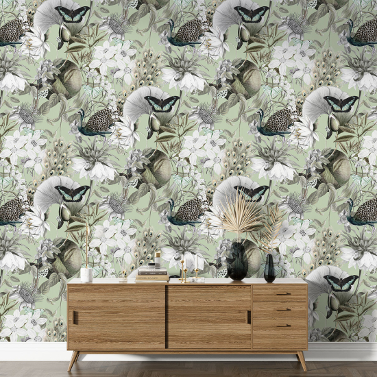 XL Wall Mural - Wallpaper - Butterfly Flowers