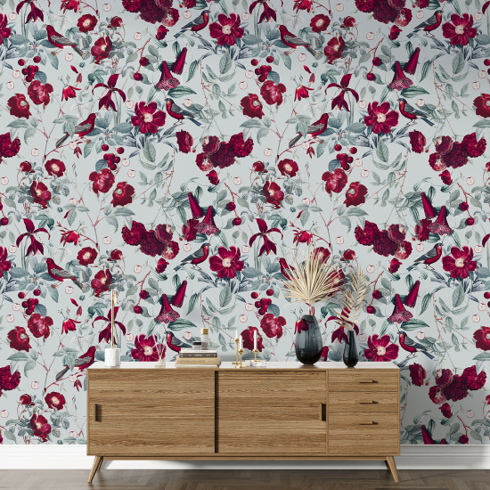 XL Wall Mural - Wallpaper - Floral pattern