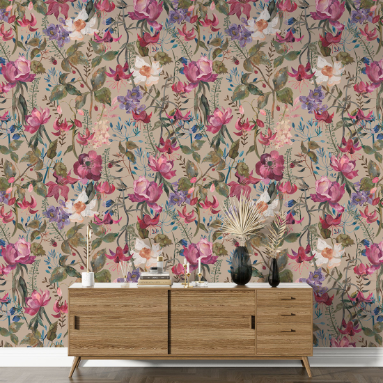 XL Wall Mural - Wallpaper - Floral pattern