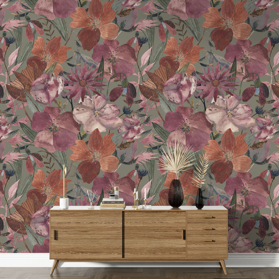 XL Wall Mural - Wallpaper - Floral pattern