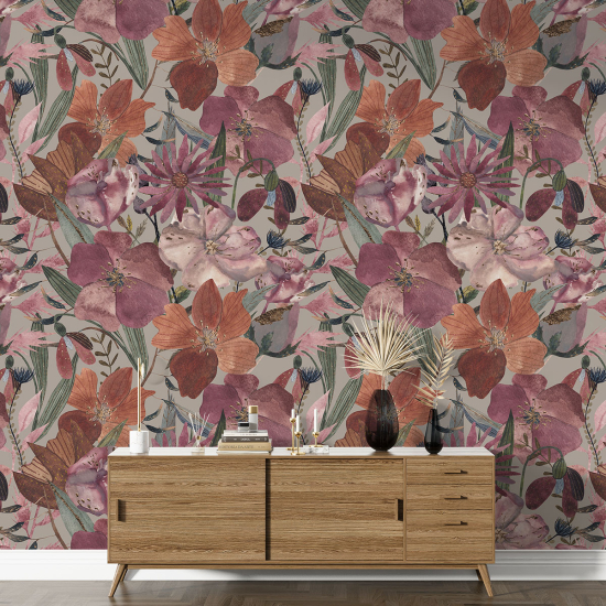 XL Wall Mural - Wallpaper - Floral pattern