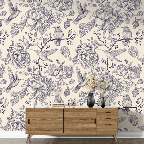 XL Wall Mural - Wallpaper - Floral pattern