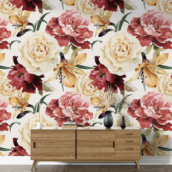 XL Wall Mural - Wallpaper - Floral pattern