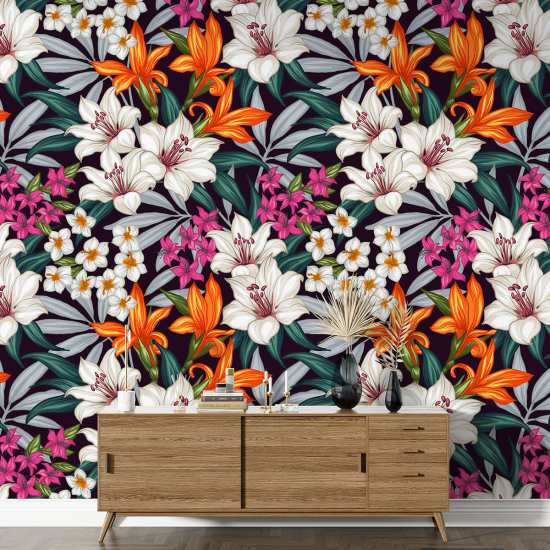 XL Wall Mural - Wallpaper - Floral pattern